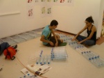 EserKececi Group with creating a wall of water bottles